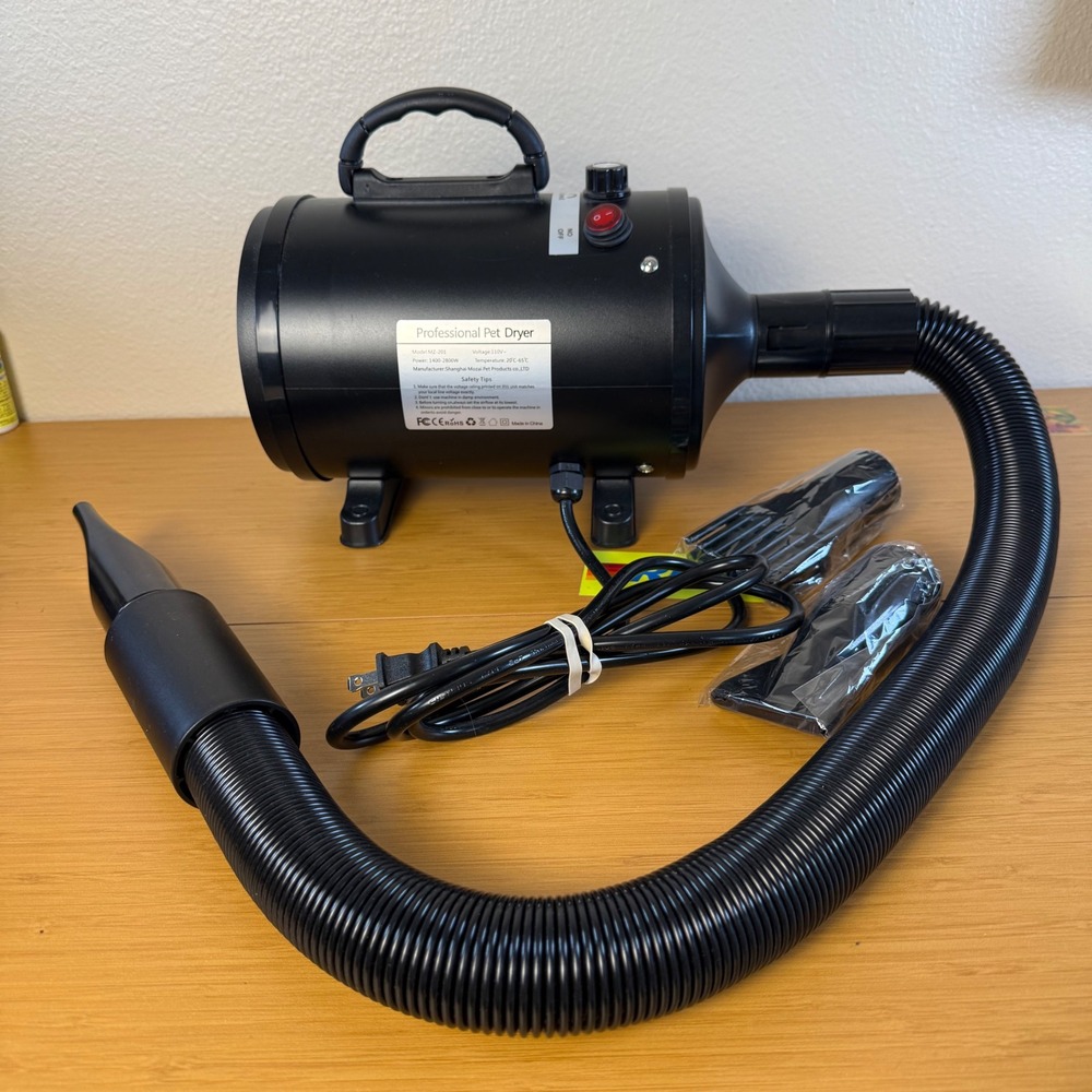 Pet Dryer Professional MZ-201 Black High Velocity Blower 2800W